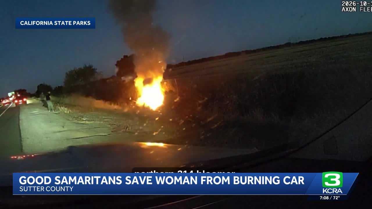 Officers rescue woman from burning car — WESH 2 Orlando, Houston Community news