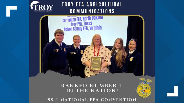 Troy FFA students place first in the nation in Agricultural Communications — KCEN (Central Texas), Houston Schools news