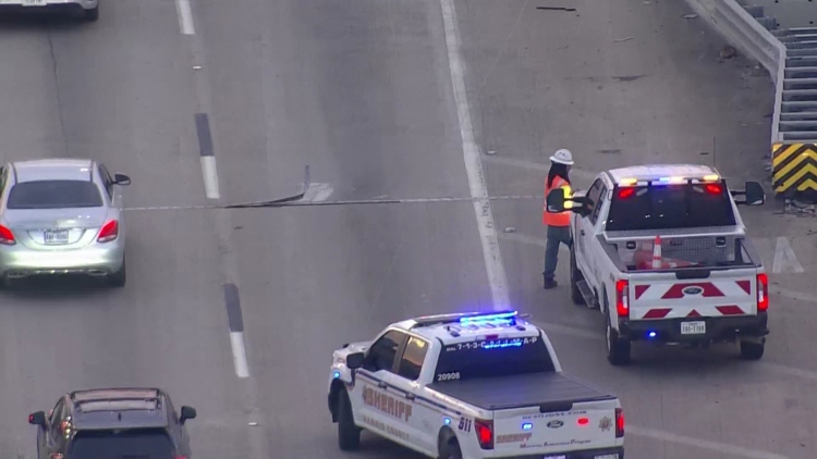 Broken bridge seam causes flat tires on Gulf Freeway near University of Houston — KHOU 11 (Houston)